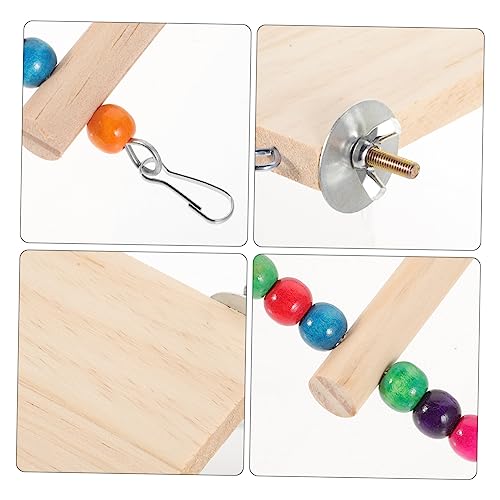 Happyyami Parrot Climbing Ladder Perch Platform Bird Biting Toy for Birds for Parakeets Cockatoos and Macaws Fun and Engaging - size: 43x10cm