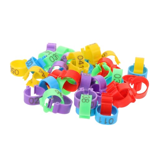 50pcs Poultry Leg Bands for Chickens Ducks and Birds Durable Identification Rings for Easy Tracking and Distinguishing Animals Mixed Colors