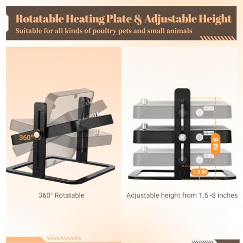 Adjustable Brooder Heating Plate for Poultry, Ducklings, and Pets, Efficient Chick Warmer with Height Control