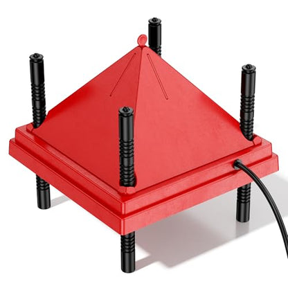 ZenxyHoC Brooder Plate for Chicks with Anti-Roost Cone, Chick Brooder Heater Red 10" x 10" with Constant Temperature - size: 10" x 10" with Constant Temperature