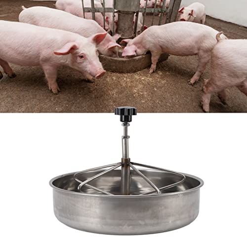 Piglets Feeding Trough, Stainless Steel Pig Feed Trough, Farm Animal Poultry Livestock Feeding Tool for Goat, Duck, Sheep, Piglets, Chicken (Large) - size: Large