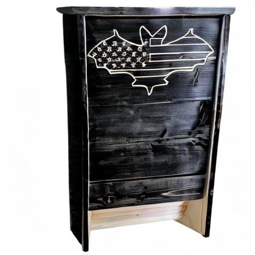 Made in USA- XL Black Stained Pine Bat House, 3 Chamber Bat Box, Easy-to-Install Wooden Bat House Kit, Weather-Resistant Bat Houses for Outdoors, with Mounting Screws - Applewood Outdoor - style: XL 3 Chamber Black