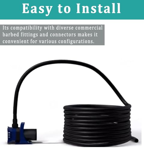 1/4" id - 25ft Black Vinyl Tubing Flexible PVC Tube Hybrid Hose Transfer Water Fuel Gas for Pond Fountain Garden Waterfall, Durable and Safe, with 2 Hose Clamps - size: 1/4" ID, style: 25 Feet