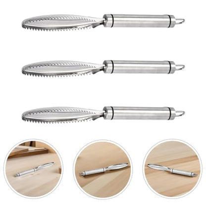 Chicken Lung Scraper Stainless Steel Handheld Poultry Processing Tool 3-Pack 9.44-Inch Ergonomic Chicken Lung Removal Tool for Home Farm and Slaughterhouse