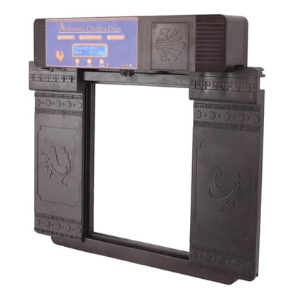 Automatic Chicken Coop Door, Lightweight Durable Solar Powered with Timer and Infrared Anti Pinch Sensor, for Poultry Coop Chicken Duck Goose (Dark Brown) - color: Dark Brown