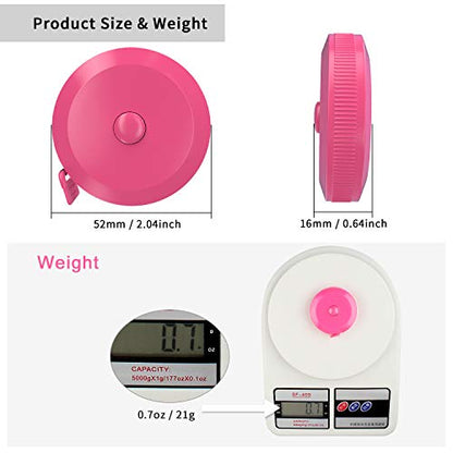 DiCUNO 60-Inch 1.5 Meter Soft and Retractable Tape Body Tailor Sewing Craft Cloth Dieting Measuring Tape (3 Pcs of Pink with Soft Tape) - color: Pink*3pcs