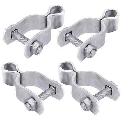 1-5/8" Chain Link Fence Frame Gate Post Female Hinge, Pack of 4, Galvanized Steel Gate Hinge for Fence Posts, Bolts & Nuts Included - size: 1-5/8" Female