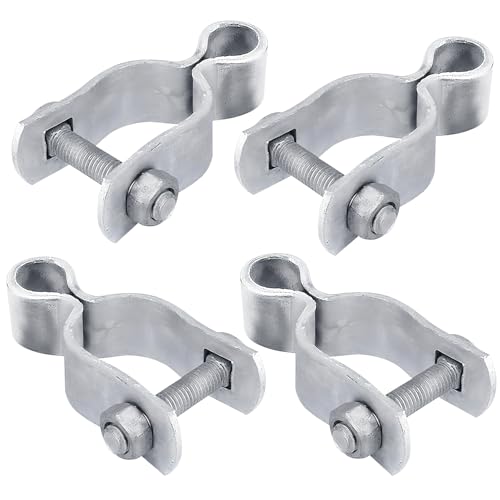 1-5/8" Chain Link Fence Frame Gate Post Female Hinge, Pack of 4, Galvanized Steel Gate Hinge for Fence Posts, Bolts & Nuts Included - size: 1-5/8" Female