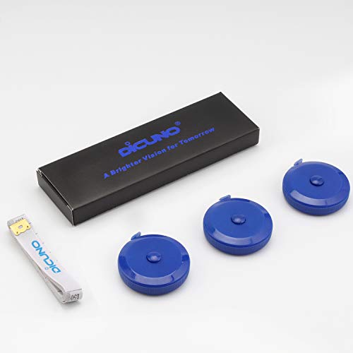 DiCUNO 60-Inch 1.5 Meter Soft and Retractable Tape Body Tailor Sewing Craft Cloth Dieting Measuring Tape (3 Pcs of Blue with Soft tape) - color: Blue*3pcs
