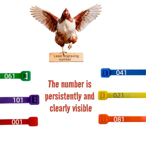 Vibrant 120Pcs Chicken Leg Bands-Easily Identify Your Poultry with Colorful Leg Bands-Durable and Laser Engraved for Long-Lasting Visibility-Perfect for Chicken,Duck,and Goose Owners