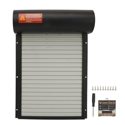 Auto Chicken Door, Battery Powered LED Display Automatic Chicken Door Opener for Duck (Black) - color: Black