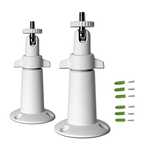 Security Camera Wall Mount Bracket (1/4'') Adjustable Indoor/Outdoor Mount Compatible with Arlo, WYZE, Amcrest, TENVIS, Faleemi, Wansview, CCTV Camera and Other Compatible Models (2 Pack / White)