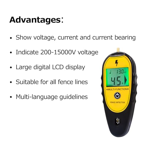Electric Fence Tester and Fault Finder, 15KV Digital Electric Fence Voltage Tester 200V‑15000V