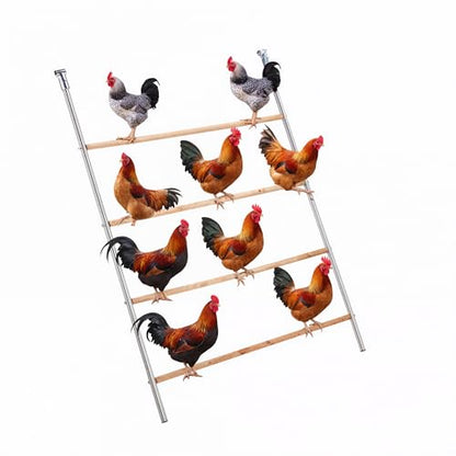 Chicken Perch Roosting Bars, Chicken Perch for Coop, Roosting Bars for Chickens Coop, Chicken Perch Ladder, DIY with Your Own Wooden Boards, Silver - color: Silver S