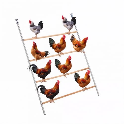 Chicken Perch Roosting Bars, Chicken Perch for Coop, Roosting Bars for Chickens Coop, Chicken Perch Ladder, DIY with Your Own Wooden Boards, Silver - color: Silver S
