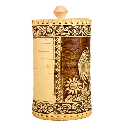 STP GOODS Birch Bark Container, Storage container, Kitchen Container Money to the House Birch Bark (Rooster) - color: Rooster
