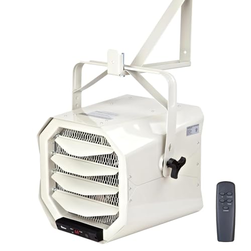 DR. INFRARED HEATER DR-910F 10,000-Watt 240V Heavy-Duty Hardwired Shop Garage Heater Wall/Ceiling Mounted with Remote Controlled Thermostat - size: 22 Inches