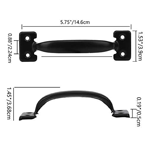 HOME MASTER HARDWARE Wood Gate Hardware Set- Heavy Duty 6" Gate Tee Hinge,Pull Set Gate Hardware Kit with Screws for Outdoor Fence Swing Gate Black Finish