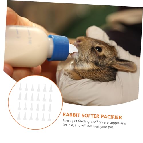 40Pcs PET Nurser Bottle Nipples Silicone PET Feeding Teats for Rabbits and Chinchillas Sturdy Chew-Resistant Accessories for Animal Feeding