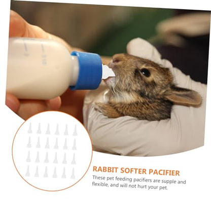 40Pcs PET Nurser Bottle Nipples Silicone PET Feeding Teats for Rabbits and Chinchillas Sturdy Chew-Resistant Accessories for Animal Feeding