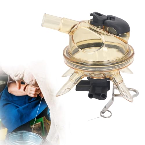 TOPINCN 380CC Milking Claw Stainless Steel Milk Collector with Transparent Cover for Cow Milking Machine Food Grade PSU Material for Efficient Milk Collection