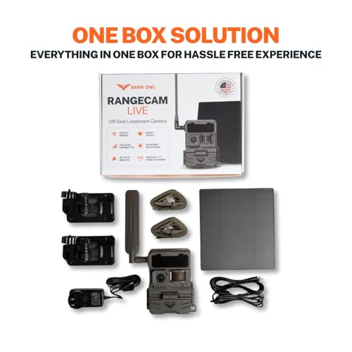 Barn Owl RangeCam Cellular Security Camera System – Off-Grid Monitoring with Solar Power, No WiFi, Works on All U.S. Networks – Farm, Ranch & Property Surveillance (RangeCam Live) - style: RangeCam Live