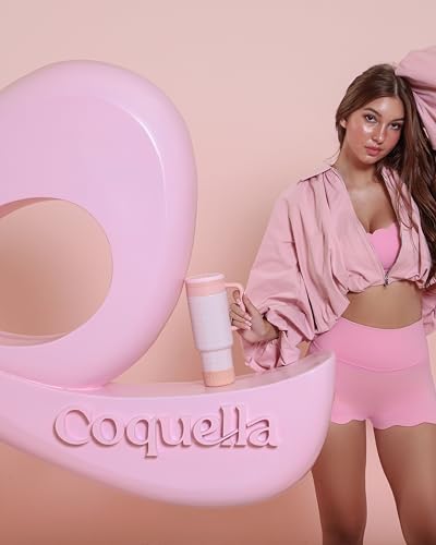 40 oz Insulated Tumbler with Handle and Push-Button Straw Lid, Stainless Steel Travel Cup for Gym Office, Leakproof, BPA-Free, Cup Holder Friendly, Bow Silicone Boot, Cream (Coquette Peachy) - color: Coquette Peachy