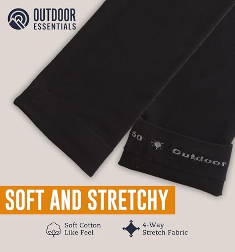OutdoorEssentials UV Sun Sleeves for Men & Women, Cooling Arm Sleeves UPF 50+ | Golf, Tattoo Cover Up, Sun Protection - color: (3 Pairs): 1 Black, 1 White, 1 Dark Gray