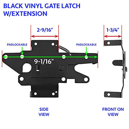 Vinyl Fence Gate Single Gate Hardware Kit Black(for Vinyl, PVC etc Fencing) Fence Gate Kit Includes Gate Hinges w/Mounting Hardware & Gate Latch - has 2 Hinges & 1 Latch - CASE Qty 6 - size: Black - Case - 6 Count