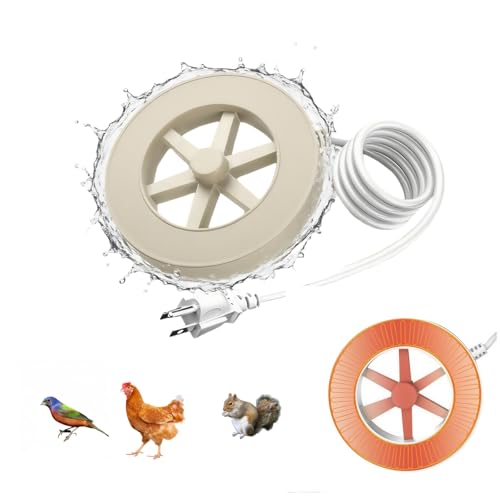 70W Heated Bird Bath for Outdoors in Winter - Cast Aluminum Submersible Thermostatic Control Heated Chicken Waterer with Auto Shut Off,Energy Efficient for Patio Yard,Garden,Chicken coop,Pond