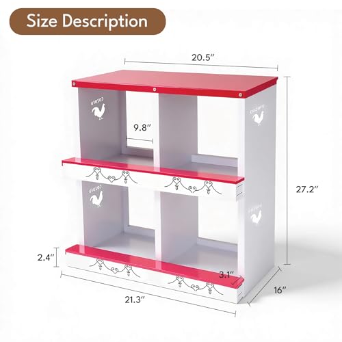 Chicken Nesting Boxes 4 Compartment Roll Away Laying Eggs Collection Metal Nesting Box Easy Wall Solid Wood Egg Laying Box or Chickens, Hens, Ducks Green - color: Green, size: 4 HOLE