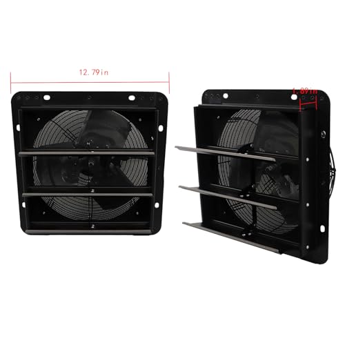 10 inch Shutter Exhaust Fan, Exhaust Fan Wall Mounted with Mesh Screen, Automatic Aluminum Shutter Suitable for Garages Basement Attic - size: 10 Inch