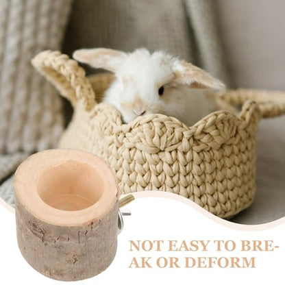 Wooden Hanging Small Animal Feeding Bowl Wear- Guinea Pig Feeder Suitable for Hamsters Chinchillas and Squirrels