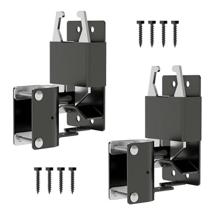 2 Way Farm Gate Latch Heavy Duty Lockable Gate Latch，Two-Way Livestock Self-Locking Fence Gate Latch for Farms, Metal Gates, Ranches, Stables, Horse Corrals, 2 Pack