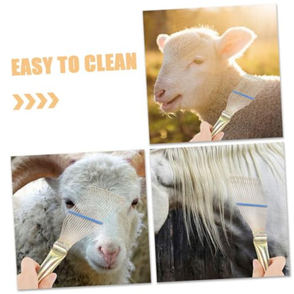 Toyvian Wire Grooming Brush Cattle Sheep Goats Efficient Shedding Tool for Animal Hair Cleaning Rake for Wet Dry Use