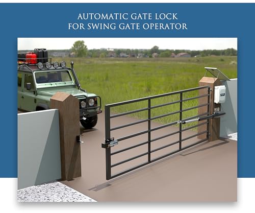 Blütezeit 12V/24V DC Automatic Electric Gate Lock for Swing Gate Opener, Heavy Duty Metal Electromagnetic Lock Gate Latch for Single & Dual Swing Gates Operator
