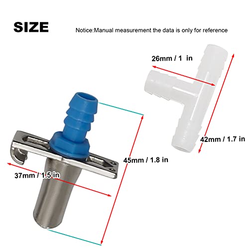 20 Pack Automatic Rabbit Double Pull Spring Nipple Drinker Kit | Watering Nozzles kit + 1pcs 30FT (8mm ID) Transparent Hose, Small Animal Watering System for Rabbits, Guinea Pigs, Ferrets - color: Blue