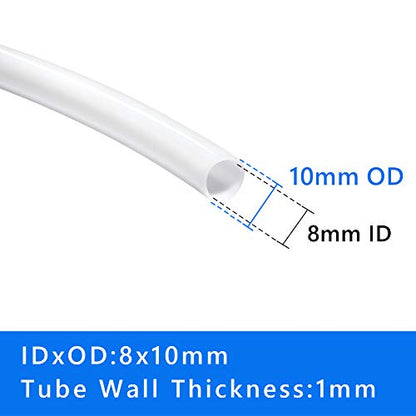 Quickun PTFE Teflon Tubing, 8mm ID x 10mm OD, 3.3ft Length, White, 1 Pack - size: 8mm x 10mm, style: 3.3Ft Length