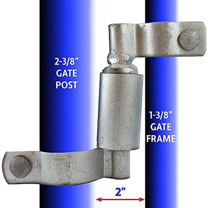 SwingSpring Chain Link Gate Closer - 2-3/8" Post, 1-3/8" Frame - Self Closing - Includes Bolts - size: 1-3/8" X 2-3/8"