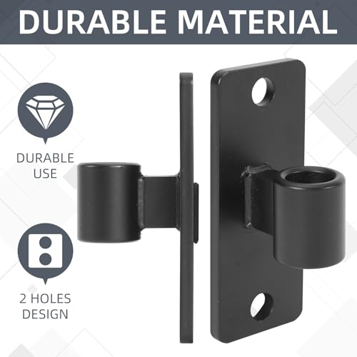 Gate Hinges, 2 Pack Steel Wall Mount Gate Hinge Fit 5/8'' Pin Fence Post Hinge, Heavy Duty Gate Hinges for Wooden or Concrete Farm Gate and Fence Gate(Screws Included) - color: Black-2 Packs