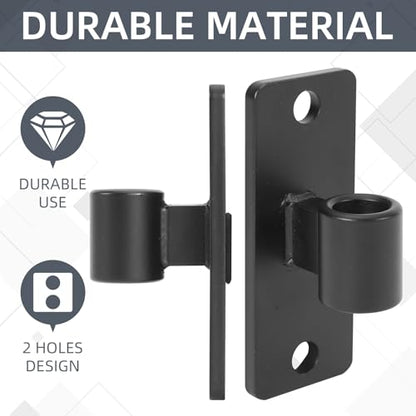 Gate Hinges, 2 Pack Steel Wall Mount Gate Hinge Fit 5/8'' Pin Fence Post Hinge, Heavy Duty Gate Hinges for Wooden or Concrete Farm Gate and Fence Gate(Screws Included) - color: Black-2 Packs
