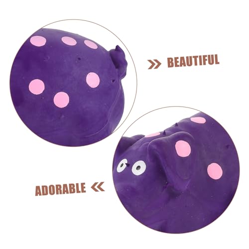 Pig-Shaped Dog Chew with Built Squeaker Biting Resistant Medium Dog Teething Plaything for Furniture Protection and Interactive Fun Easy to Clean Purple Latex
