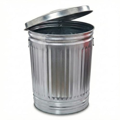 31 Gallon Metal Trash Can, Galvanized Steel Trash Can with Locking Lid – Outdoor & Indoor Heavy-Duty Garbage Can, Rodent & Rust Resistant, Ideal for Yard Waste, Pet Food Storage, and More