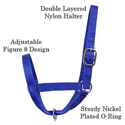 Derby Originals Adjustable Nylon Livestock Cattle Halters - color: Black, size: X-Large (1400-2000+lbs)