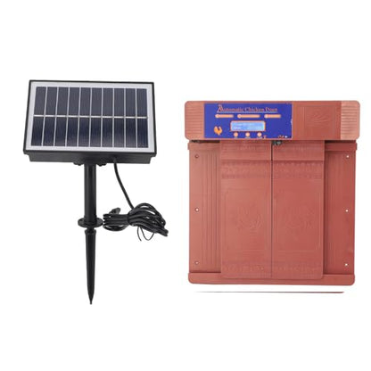 Automatic Chicken Coop Door, Lightweight Durable Solar Powered with Timer and Infrared Anti Pinch Sensor, for Poultry Coop Chicken Duck Goose (Bronze) - color: Bronze