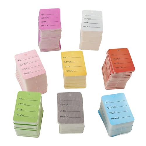 2000 Pcs Price Tags, 1.97 x 1.38 Inch Multicolored Paper Tags, 8 Colors Blank Paper Display Label Hang Tag, Merchandise Marking Tag, Display Label for Product Clothing Jewelry