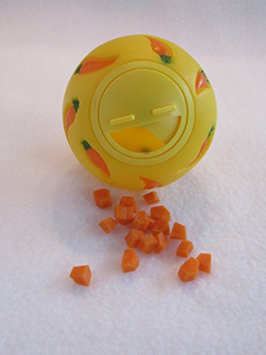 Treat Ball Toy for Guinea Pigs, Rabbits, Hedgehogs and Other Small Pets, 7 cm, Yellow, Adjustable Opening Treat Toy New