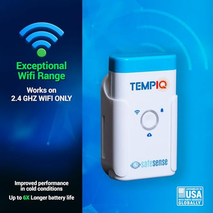 TEMPIQ Remote WiFi Temperature & Humidity Sensor - App Integration, Alerts, Helps Monitor 2nd Home, AirBnb, RV, Pets,Freezer and Server Room, Indoor & Outdoor Hygrometer & Thermometer - style: 1-Pack (Lithium Batteries)