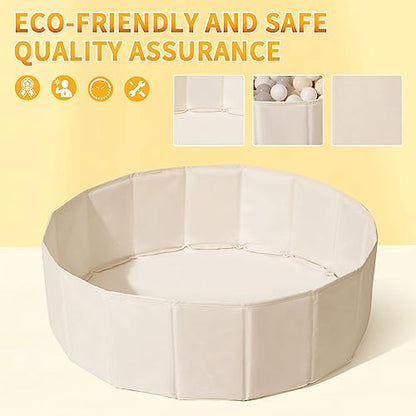 Ball Pit for Toddlers Babies Dogs Cats Iinfant Children, Foldable Ball Pits Play Tent, Crawl Playpen Ball Pool with Storage Bag, Surprise for Boys Girls Festival (Balls Not Included), Beige - color: Beige