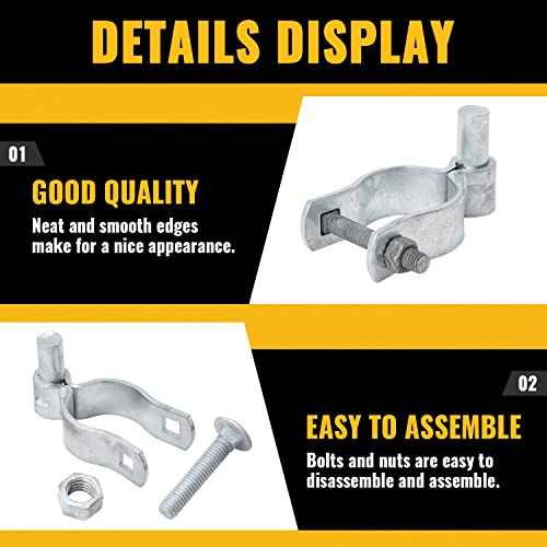 VIVIDA 1-5/8" Gate Post Hinge, Chain Link Fence Gate Hinge, for 1-5/8" OD Post/Pipe, Galvanized Steel, Chain Link Fence Hardware, 4 PCS - size: 1-5/8" (4 PCS)